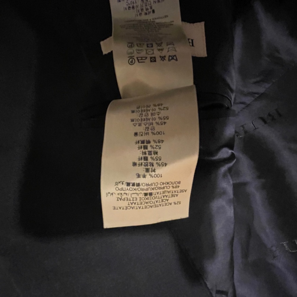 Wool Burberry Blue Blazer with Notch Lapels and Wool Blend - Picture 17 of 17